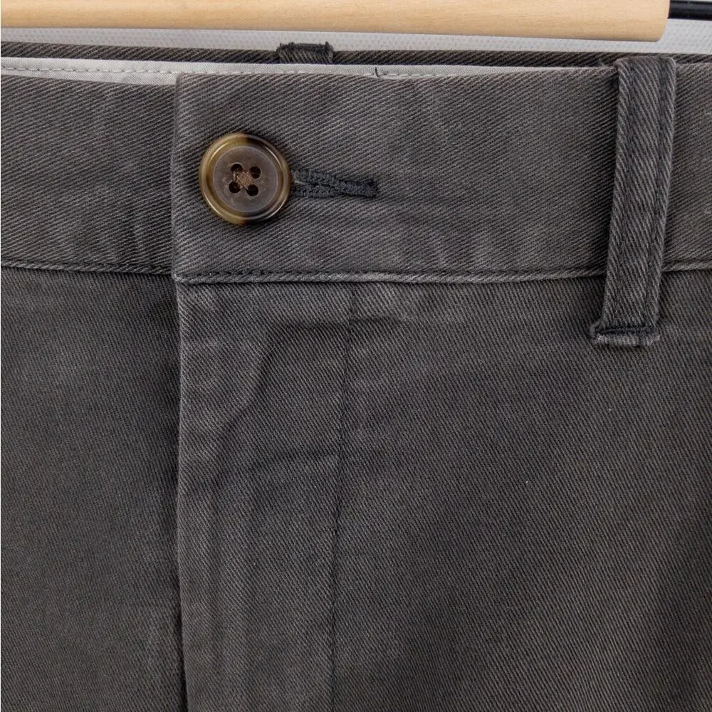 J.Crew Mercantile Flex Slim Chinos Mens 38x32 Gray Stretch Cotton Flat Front